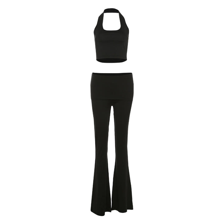 Damen Schlaghosen Activewear Ensemble Drune