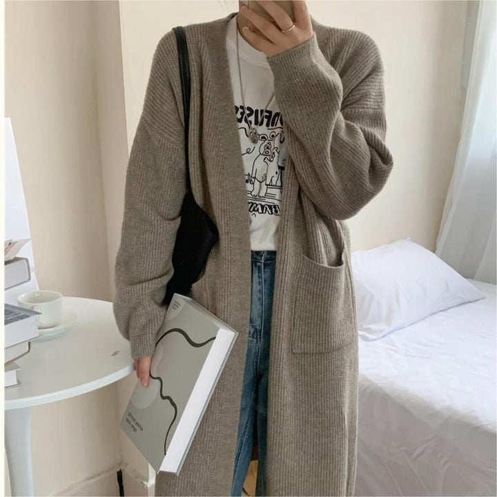 Damen Grobstrickcardigan mit Taschen und modischem Schnitt Drune