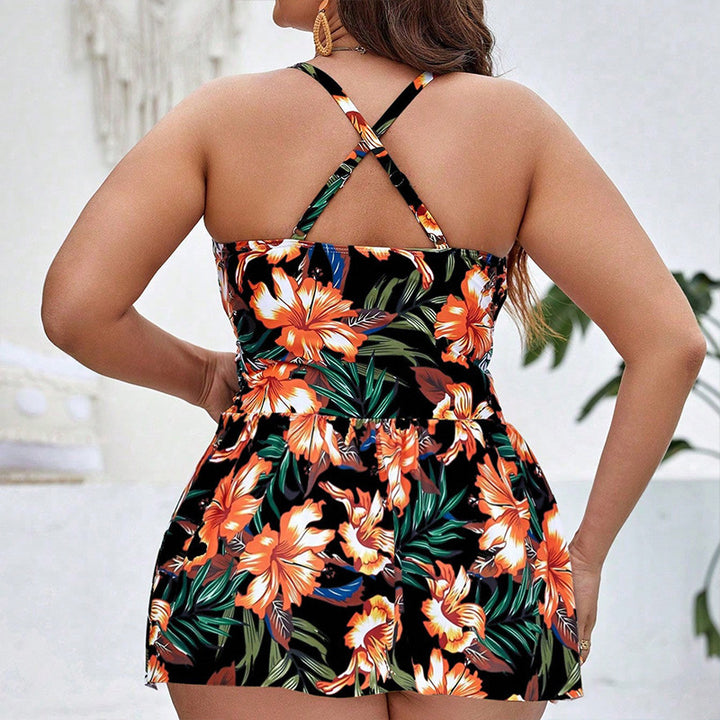 Damen Badeanzug mit Peplum und floralem Design Drune