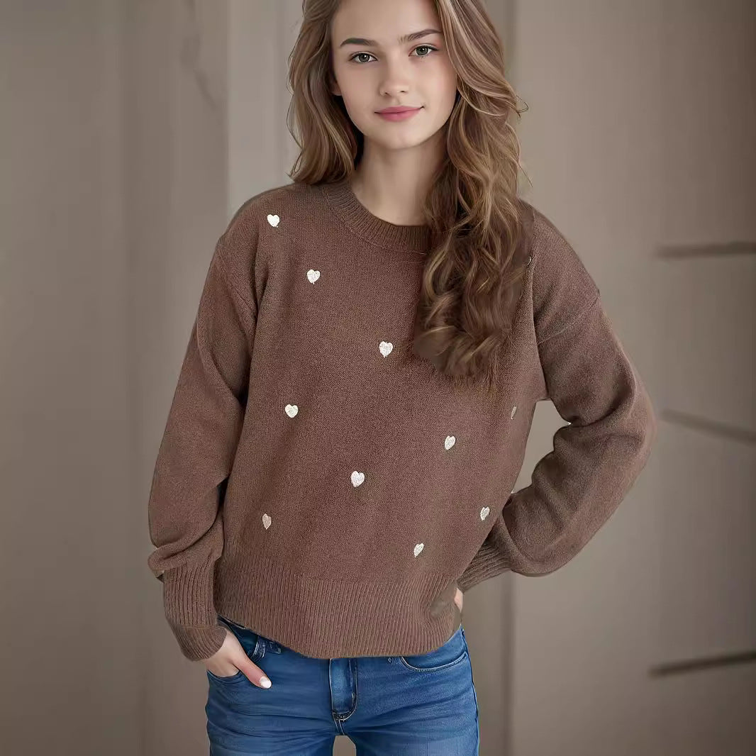 Damen Pullover mit verspieltem Herzdesign Drune