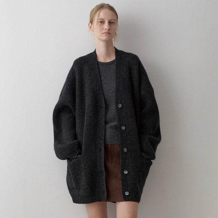 Damen Grobstrickcardigan mit übergroßen Ärmeln Drune