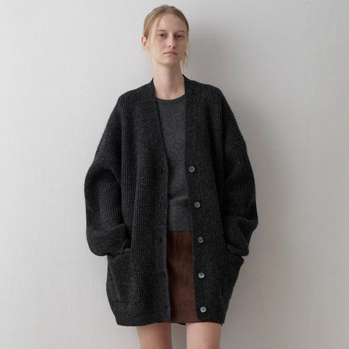 Damen Grobstrickcardigan mit übergroßen Ärmeln Drune