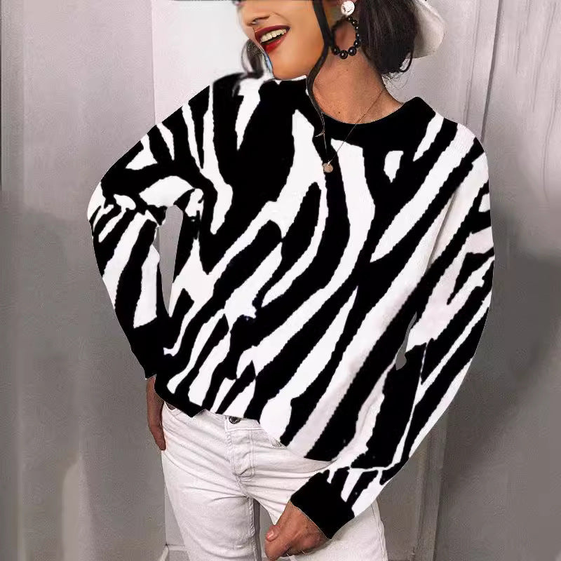 Damen Strickpullover mit modernem Streifenmuster und lässigem Schnitt Drune