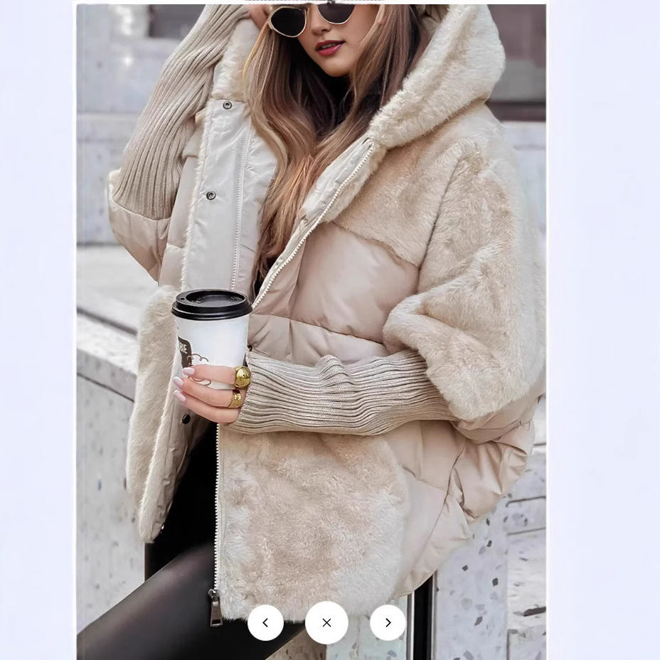 Damen Kuschelige Steppjacke mit abnehmbarer Kapuze und warmem Fleeceeinsatz Drune