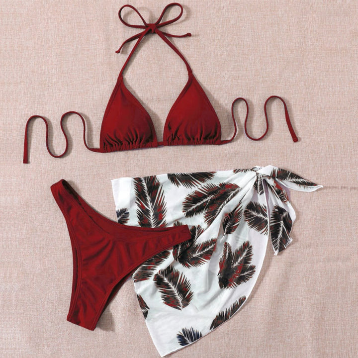 Damen Triangel-Bikini-Set mit stylischem Wickeltuch Drune