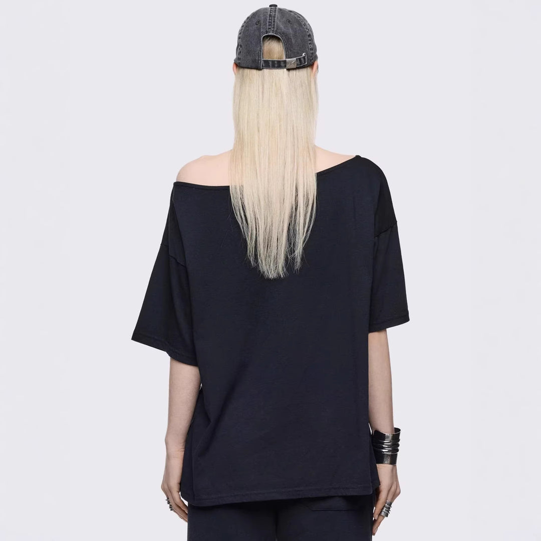 Damen Oversized T-Shirt mit kreativem Grafikdesign Drune