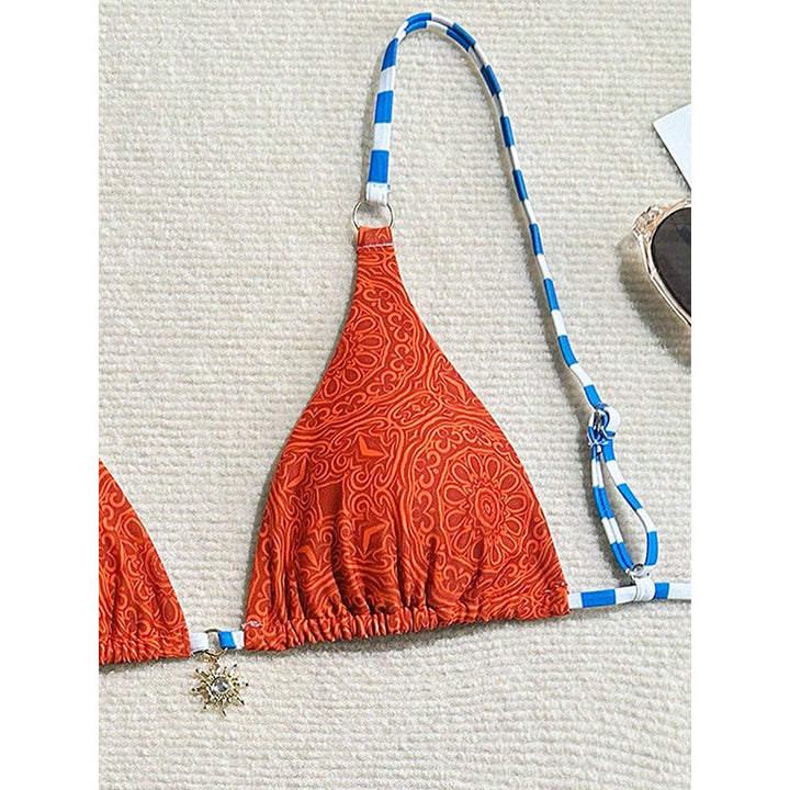 Damen Triangel-Bikini mit verspielten Verzierungen Drune