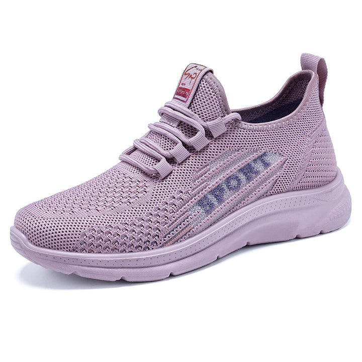 Damen nan atmungsaktive Strick-Sport-Sneaker mit elastischem Einstieg, gepolsterter Innensohle und flexibler EVA-Dämpfung Drune