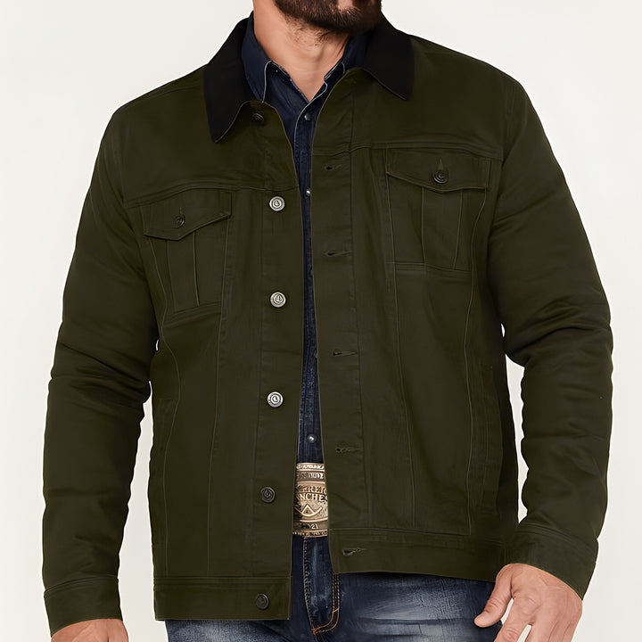 Herren Jeansjacke im klassischen Stil mit praktischen Taschen Drune