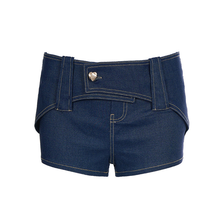 Damen Modische Denim-Shorts mit kreativen Bindebändern Drune