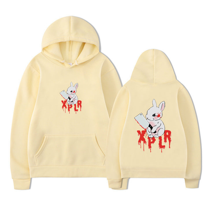 Damen Kapuzensweater mit auffälligem Cartoon-Motiv und bequemer Passform Drune