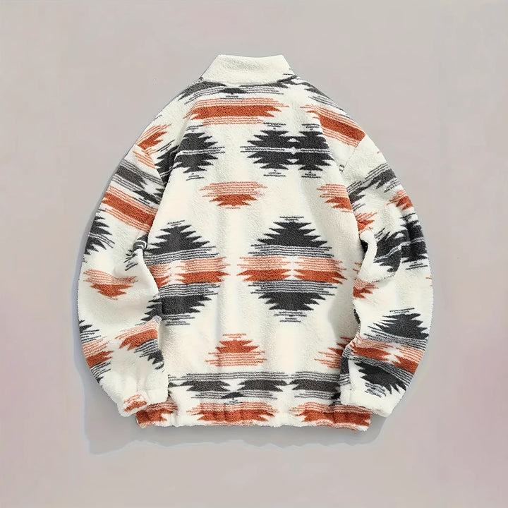 – Gewebte Jacke mit bedrucktem Kragen
