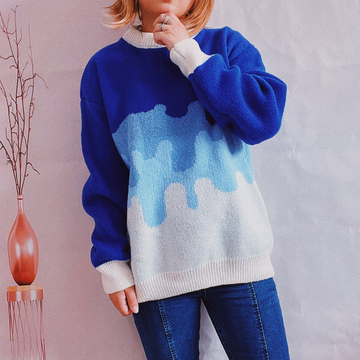 Damen Strickpullover mit modernem Farbverlauf und lässigem Schnitt Drune