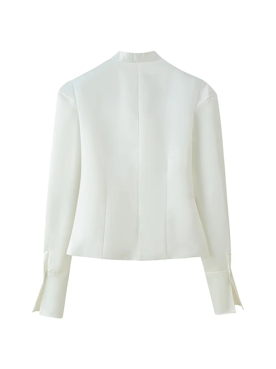 Damen taillierte Bluse mit modernen Knopfdetails und Stehkragen Drune