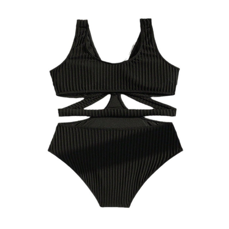 Damen Einteiler Badeanzug mit modischem Cut-Out und asymmetrischem Design Drune