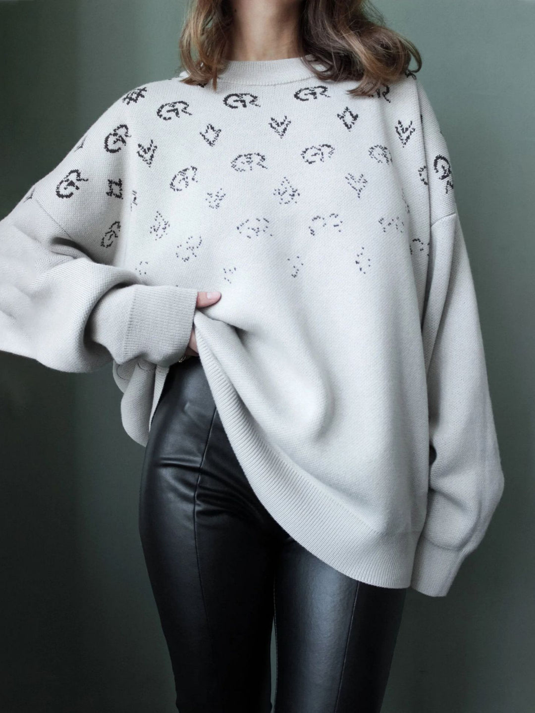 Damen Oversized Sweatshirt mit kreativem Schriftzug Drune