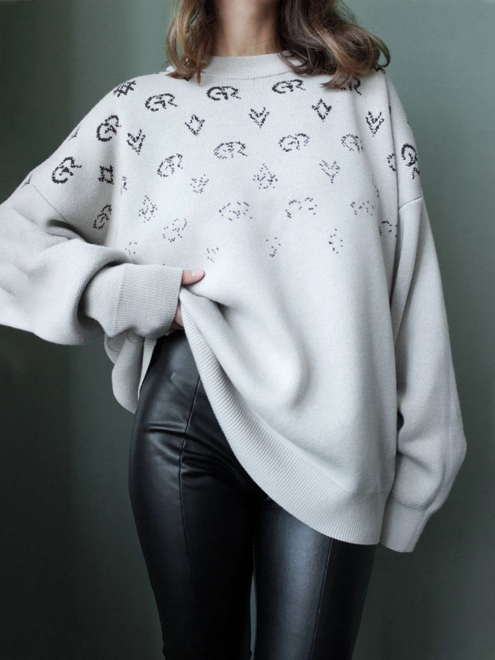 Damen Oversized Sweatshirt mit kreativem Schriftzug Drune