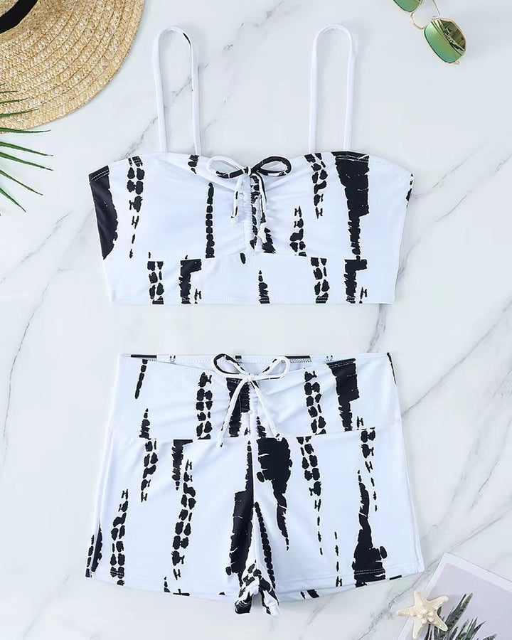Damen Sportliches Bikini-Set mit verstellbaren Trägern Drune