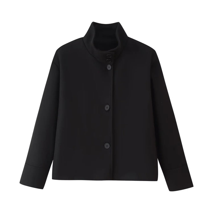 Damen modische Übergangsjacke mit elegantem Kragen und praktischen Knopfdetails Drune