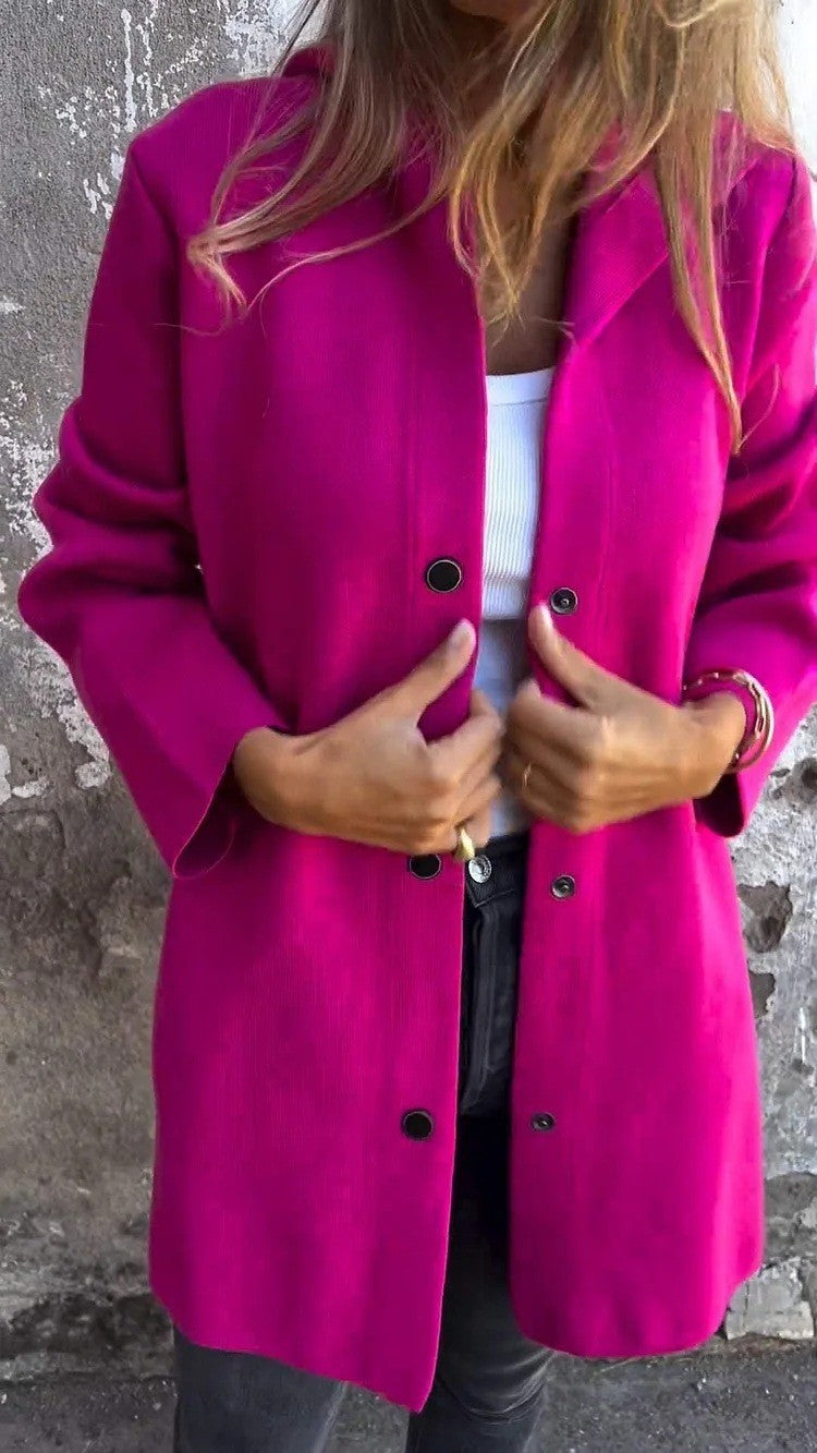Damen nan Kapuzenmantel mit Druckknopfleiste und geradem Oversize-Schnitt Drune