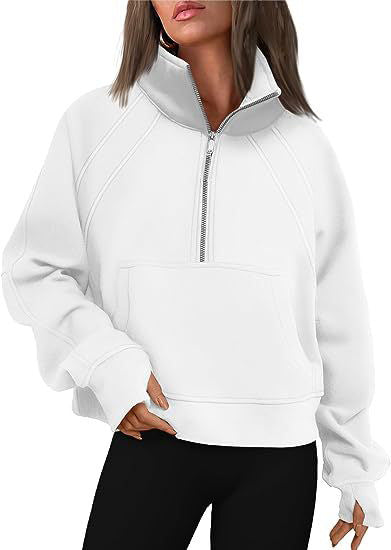 Damen Oversized Sweatshirt mit hohem Kragen Drune