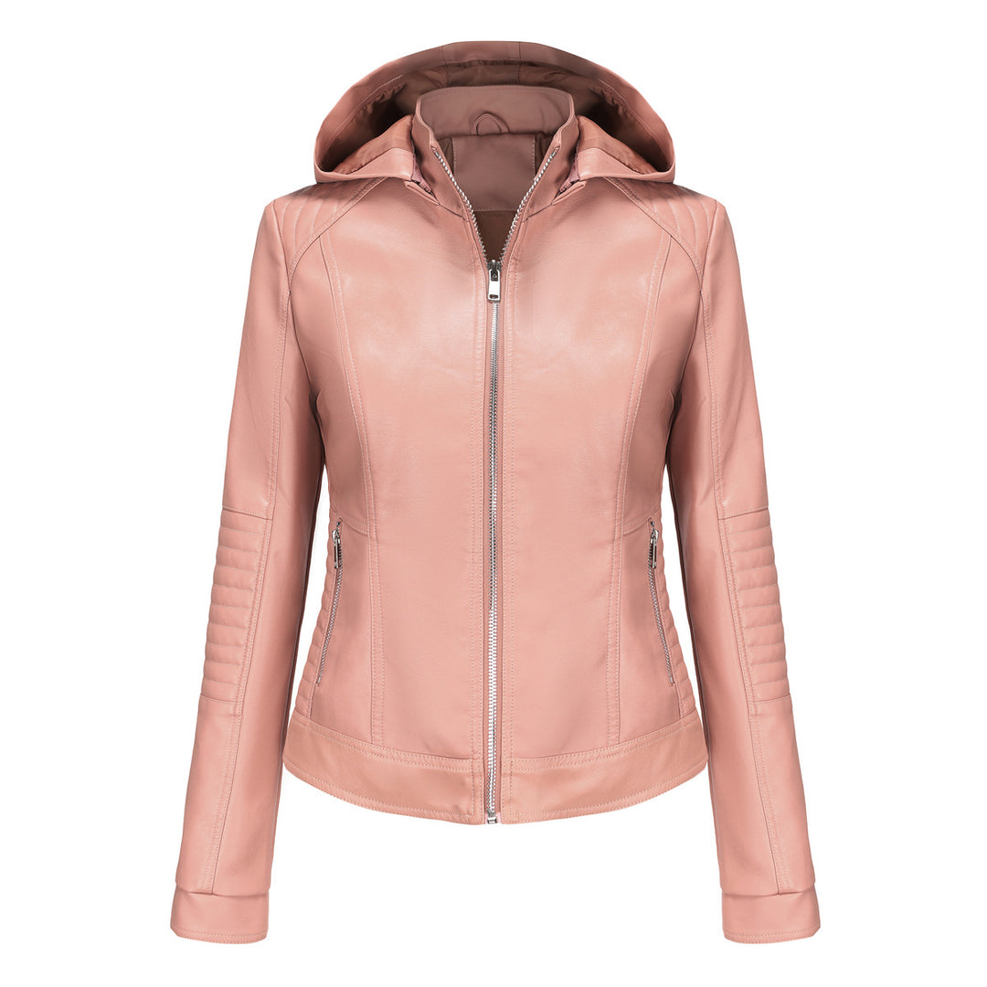 Damen Kapuzenjacke aus hochwertigem Kunstleder Drune