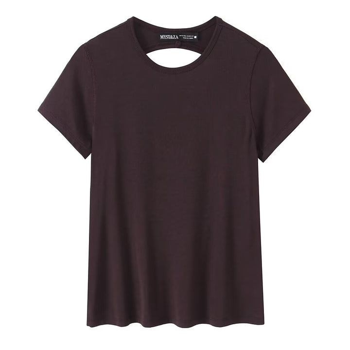 Damen Sportliches T-Shirt mit modischem Rückenausschnitt Drune