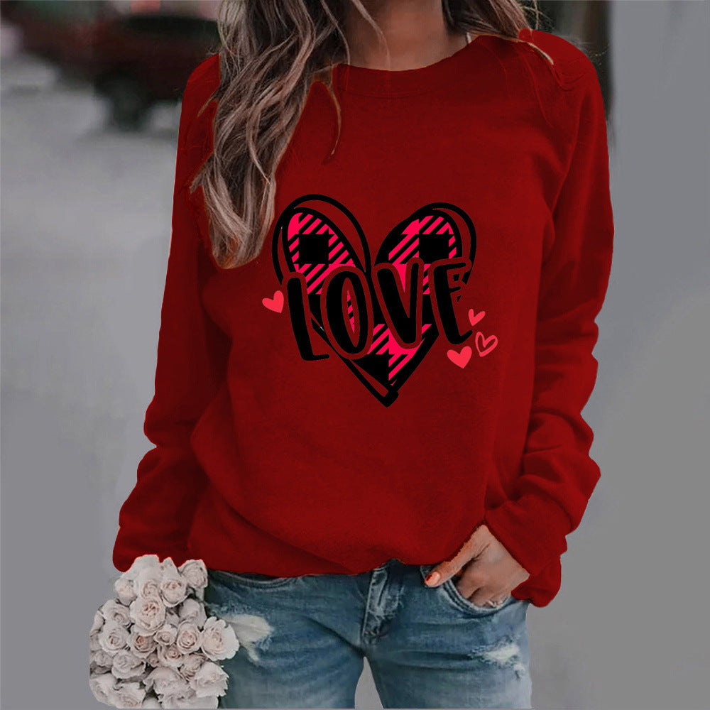 Damen Sweatshirt mit kreativem Herzdesign und lässigem Schnitt Drune