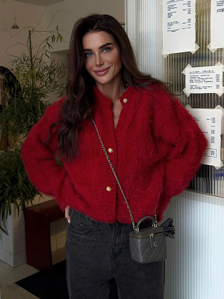 Damen Flauschiger Knit-Pullover aus 100% Nylon mit lässigem Schnitt Drune