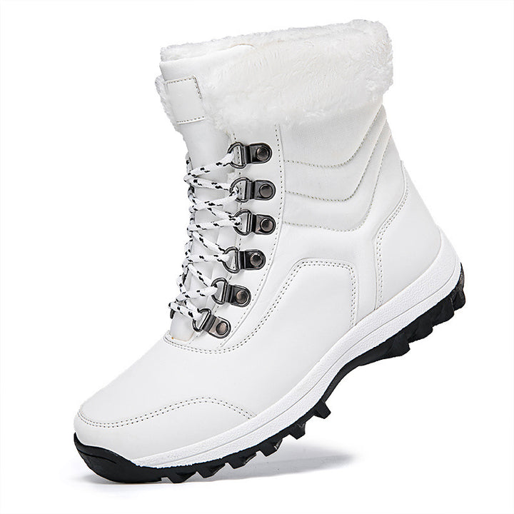 Damen Winterstiefel mit weichem Kunstfellkragen und rutschfester Laufsohle Drune