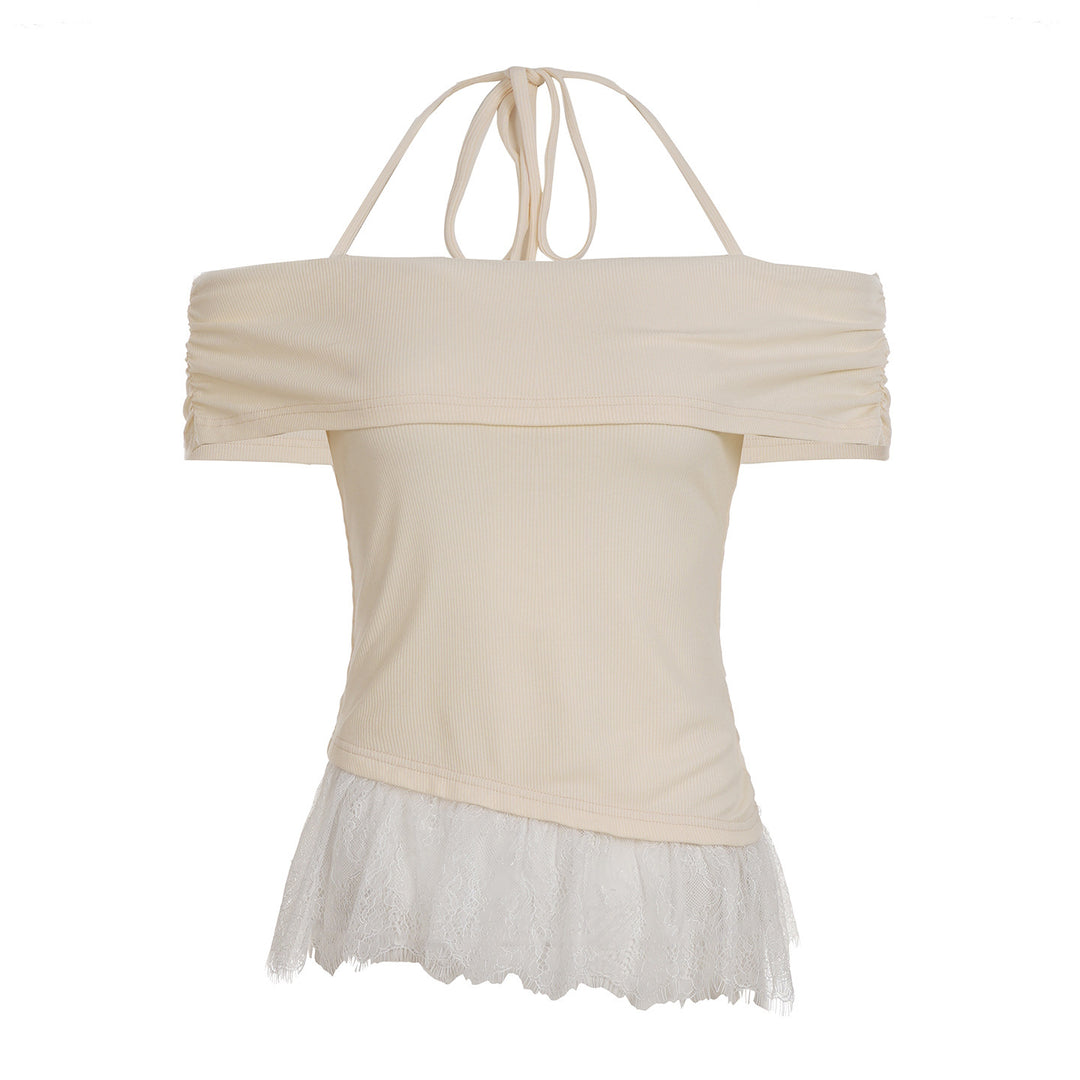 Damen Off-Shoulder Oberteil mit Rüschensaum Drune