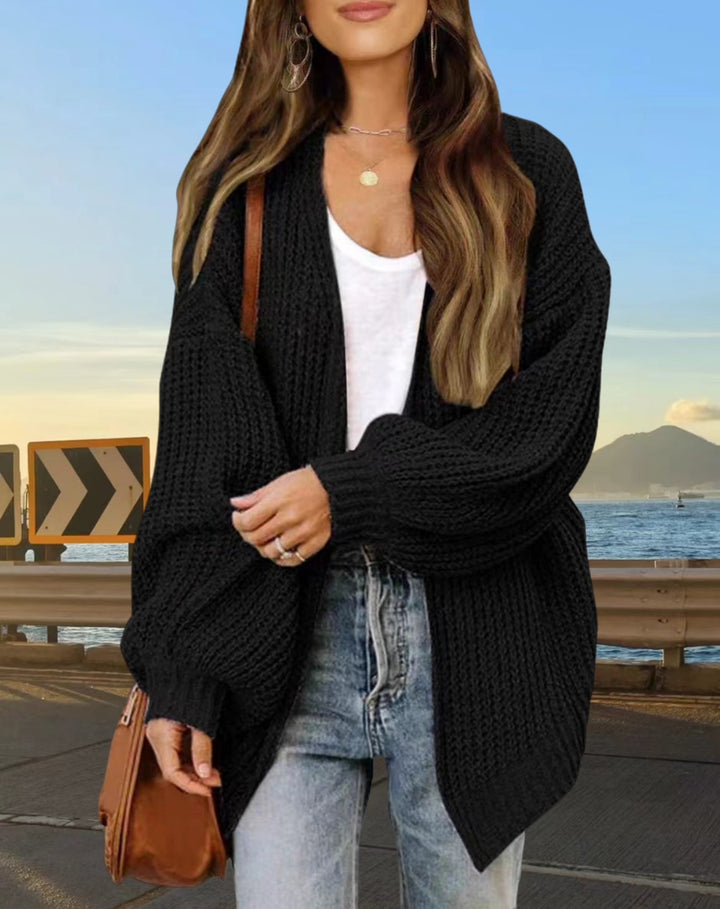 Damen Grobstrick Cardigan mit weitem Schnitt Drune