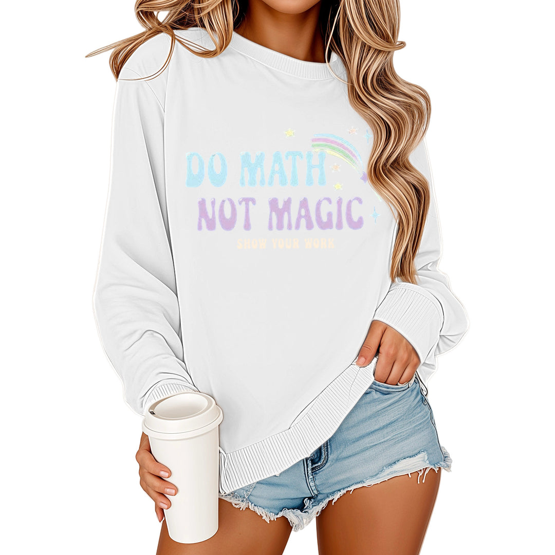 Damen Sweatshirt mit motivierendem Mathematikdruck und lässigem Schnitt Drune