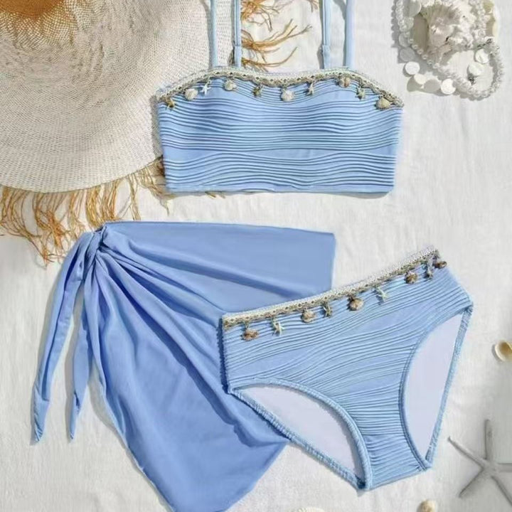 Damen Bikini-Set mit hoch taillierter Hose und modischem Rüschendesign Drune