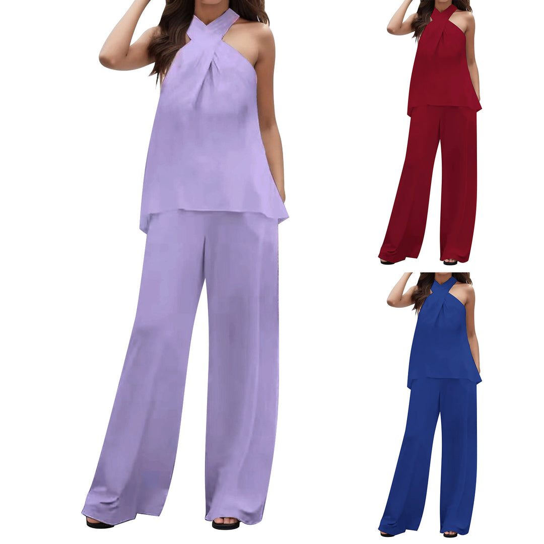 Damen elegantes luftiges Hosenanzug-Set Drune
