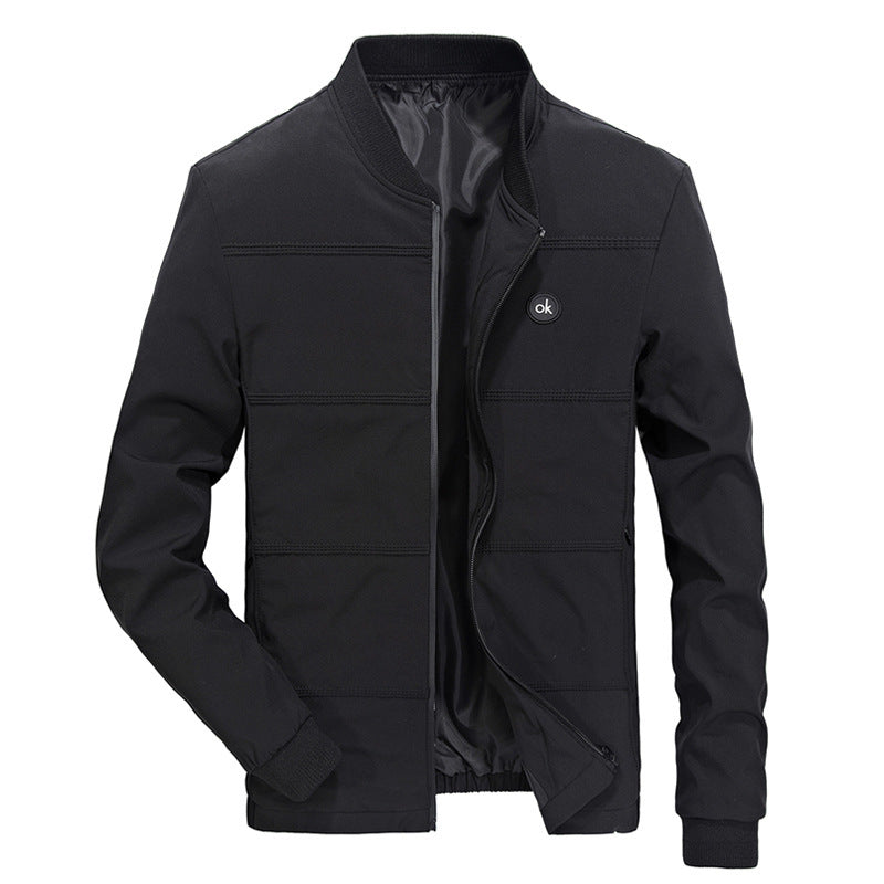Herren sportliche Bomberjacke mit elastischen Bündchen und praktischen Reißverschlusstaschen Drune
