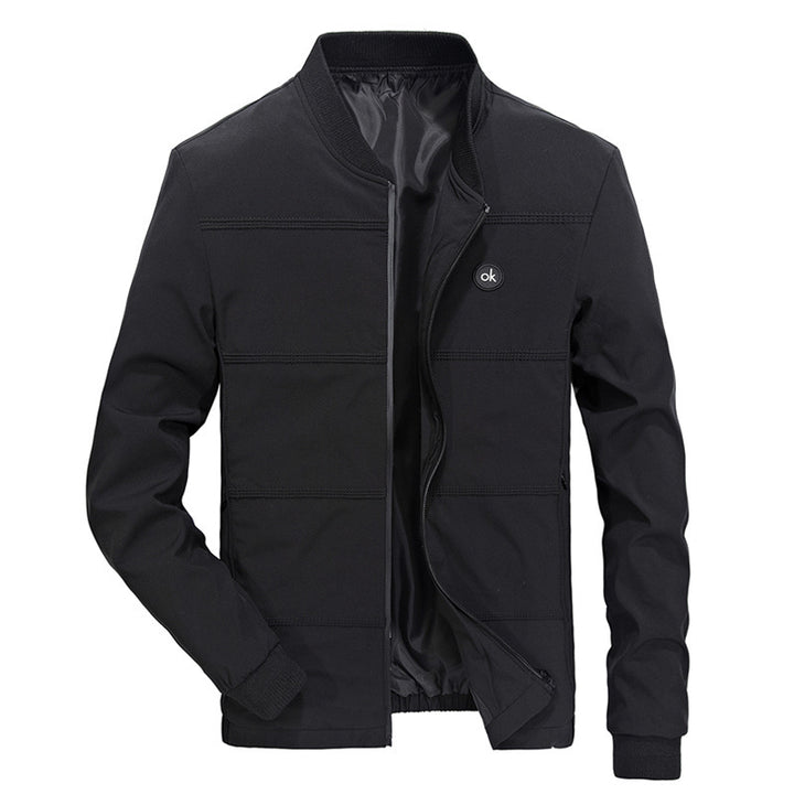 Herren sportliche Bomberjacke mit elastischen Bündchen und praktischen Reißverschlusstaschen Drune