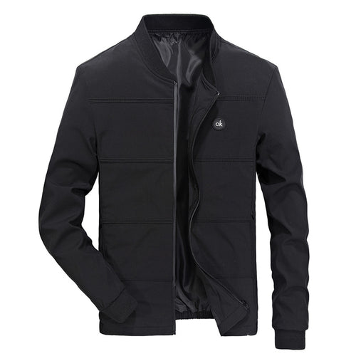 Herren sportliche Bomberjacke mit elastischen Bündchen und praktischen Reißverschlusstaschen Drune