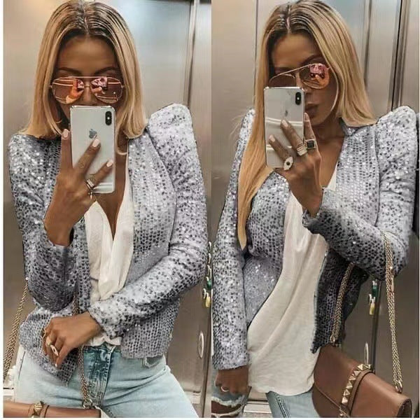 Damen Glitzernde Strickjacke Drune