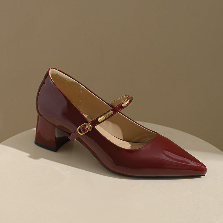 Damen Pumps mit elegantem Riemchen und komfortablem Blockabsatz Drune