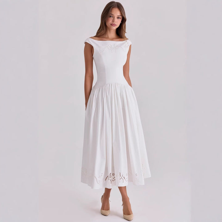 Damen Elegantes Midi-Kleid mit incisierten Details Drune