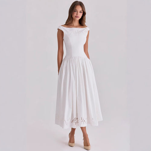 Damen Elegantes Midi-Kleid mit incisierten Details Drune