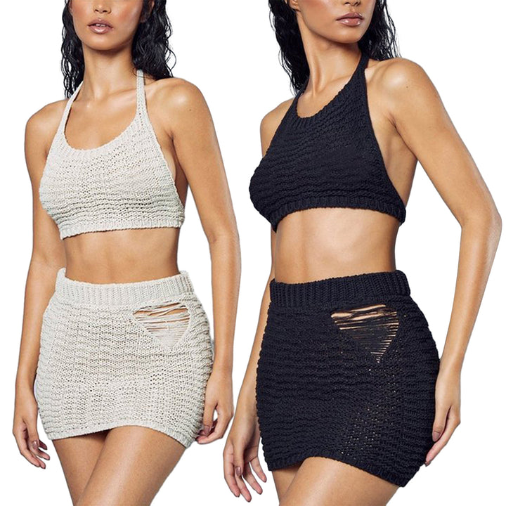 Damen Strick-Bikini-Set mit einzigartigem Cut-out-Design Drune