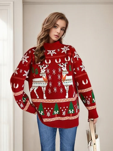 Damen Weihnachtspullover mit festlichem Motiv aus hochwertiger Baumwolle Drune