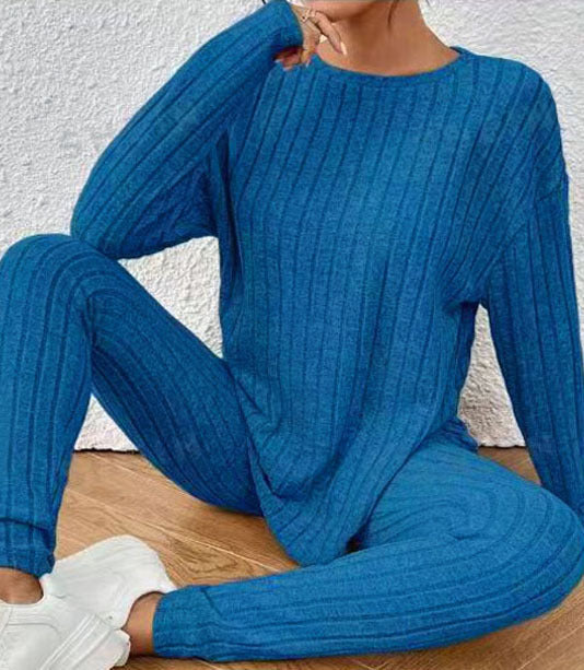 Damen Freizeit-Set mit strukturiertem Oberteil und langen Leggings Drune