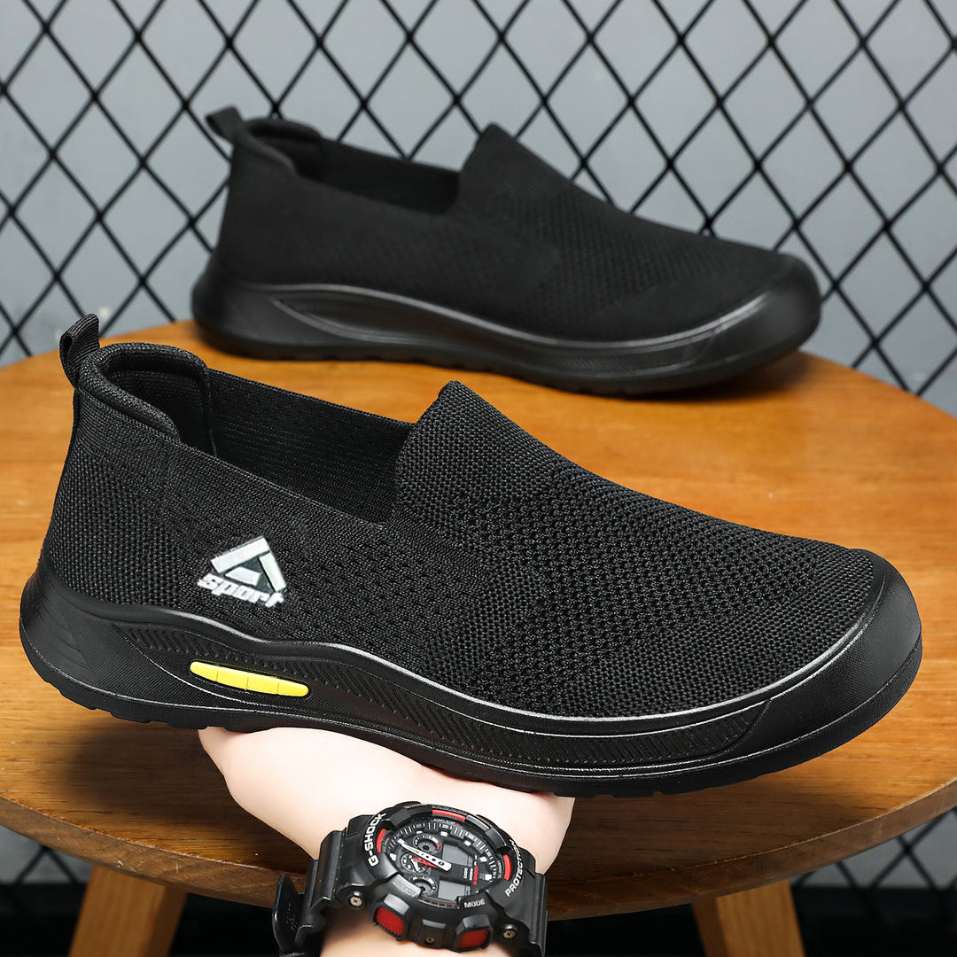 Herren nan atmungsaktiver Strick-Slip-On Alltagssneaker mit elastischem Einstieg, gepolsterter Innensohle und griffiger Leichtprofilsohle Drune