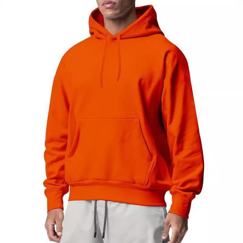 Herren nan Premium-Kapuzenpullover mit Kängurutasche, innen angerautem Fleece, verstärkter Nackennaht und geripptem Saum Drune