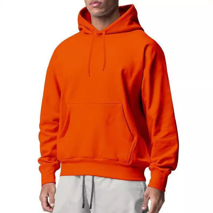Herren nan Premium-Kapuzenpullover mit Kängurutasche, innen angerautem Fleece, verstärkter Nackennaht und geripptem Saum Drune