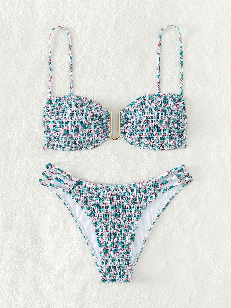 Damen Push-Up Bikini mit raffiniertem Rüschendesign Drune