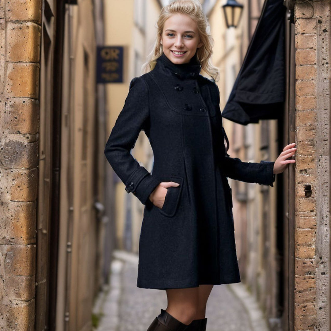 Damen modischer Trenchcoat mit Kapuze und praktischen Taschen Drune